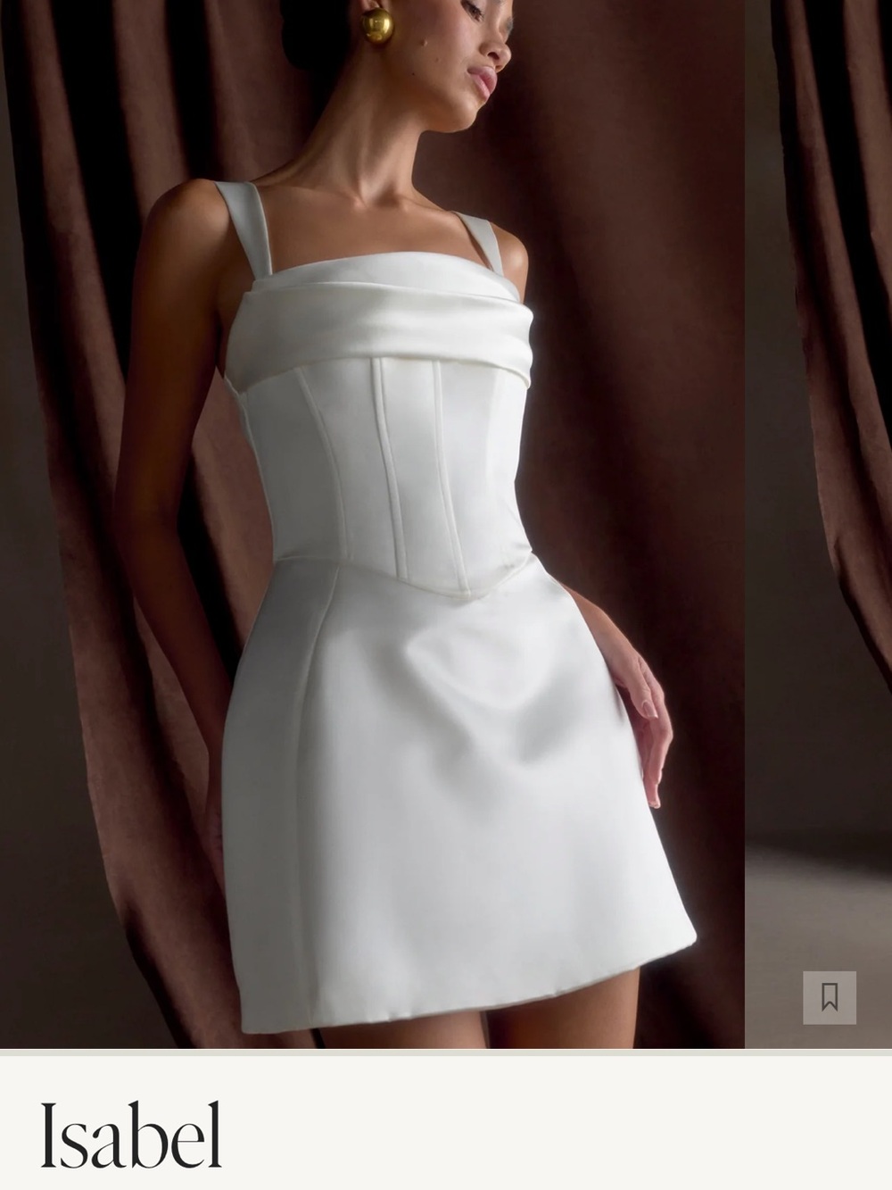 Meshki Isabel Satin White Corset Mini Dress